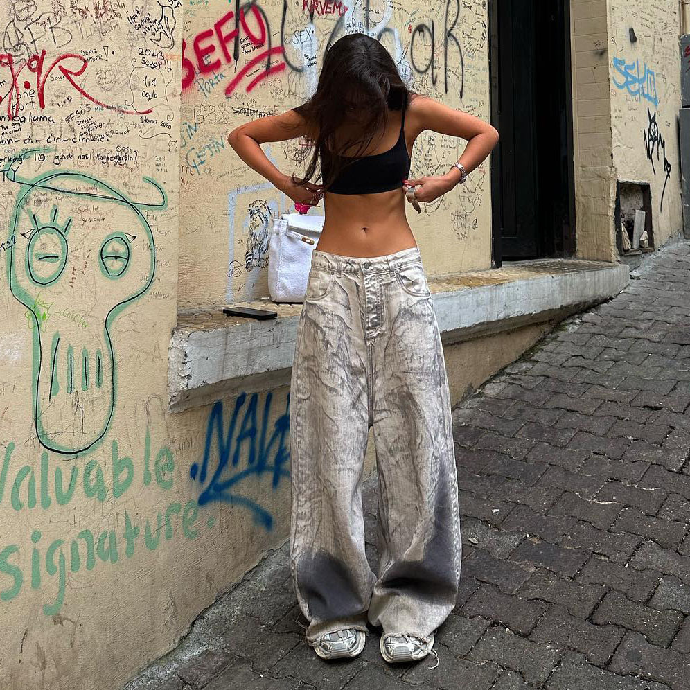 Streetwear Brand Denim - Jeans à jambes larges pour femmes