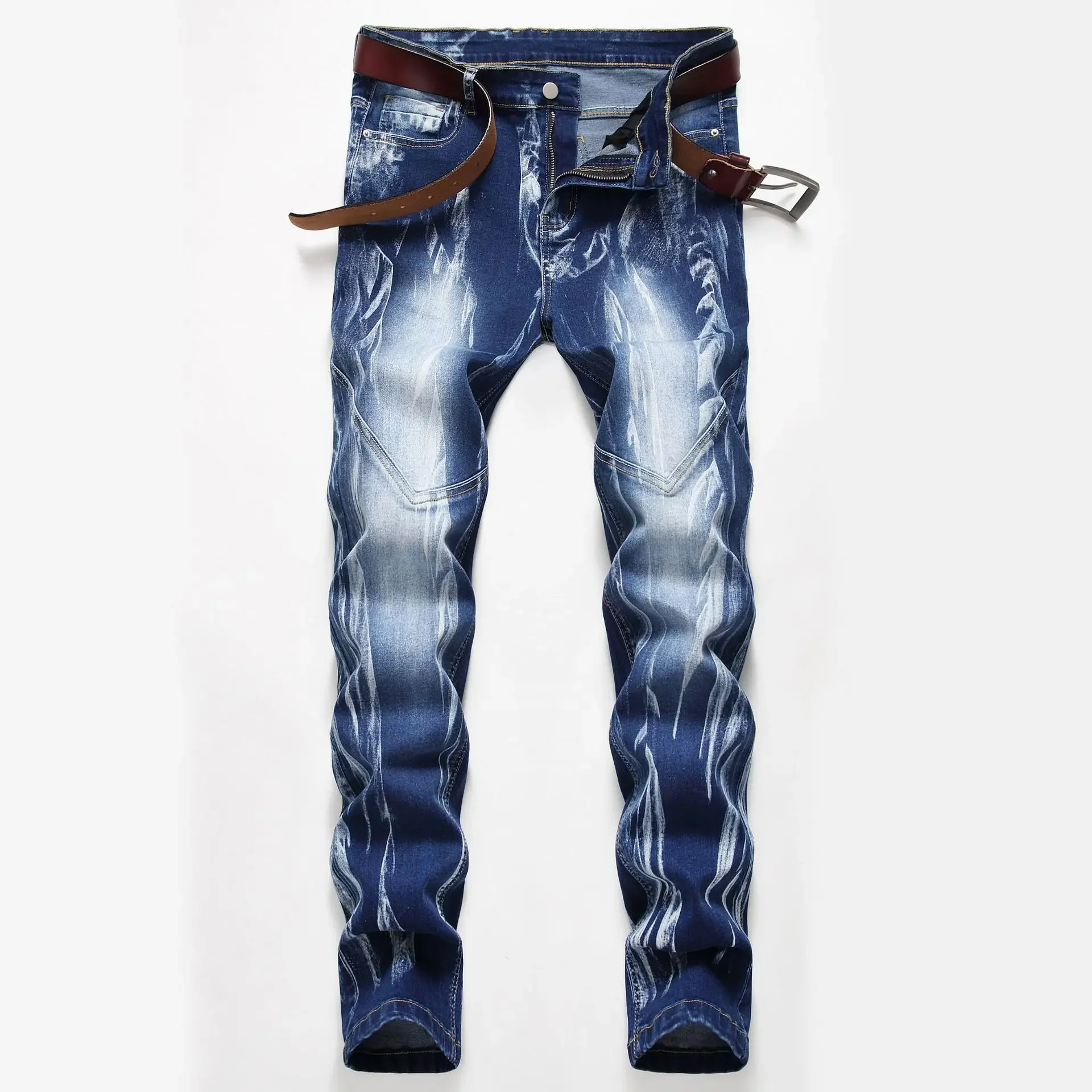 Streetwear Brand Denim - DenimfjMale-Jeans skinny slim élastiques pour hommes,