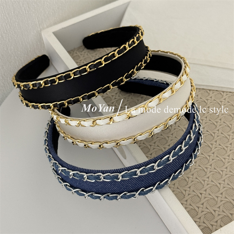 Streetwear Brand Denim - Nouveau Bandeau Cheveux Chaîne Métallique Marque