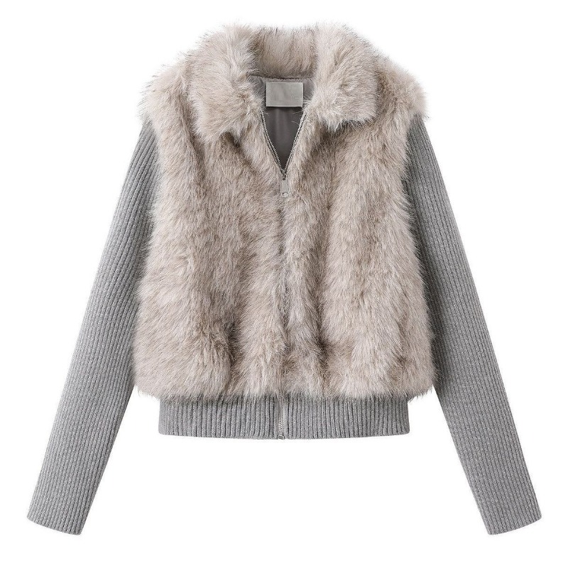 Streetwear Brand Jacket - Veste d’hiver en fausse fourrure pour