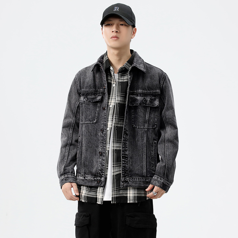 Streetwear Brand Denim - Veste en jean délavée coupe ample