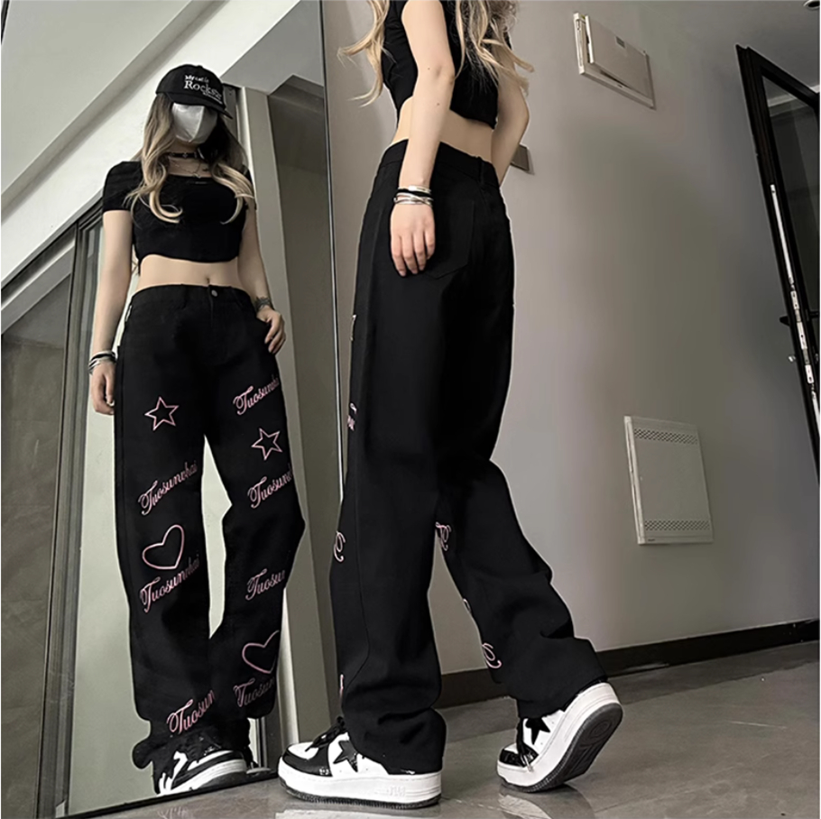 Jean droit en coton pour femme - Streetwear Brand Denim avis et prix