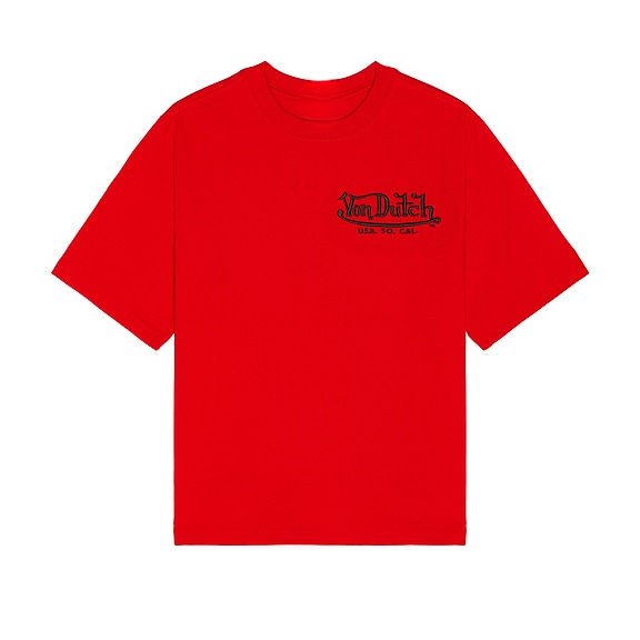 T-shirt graphique en coton rou - Streetwear Brand Red avis et prix