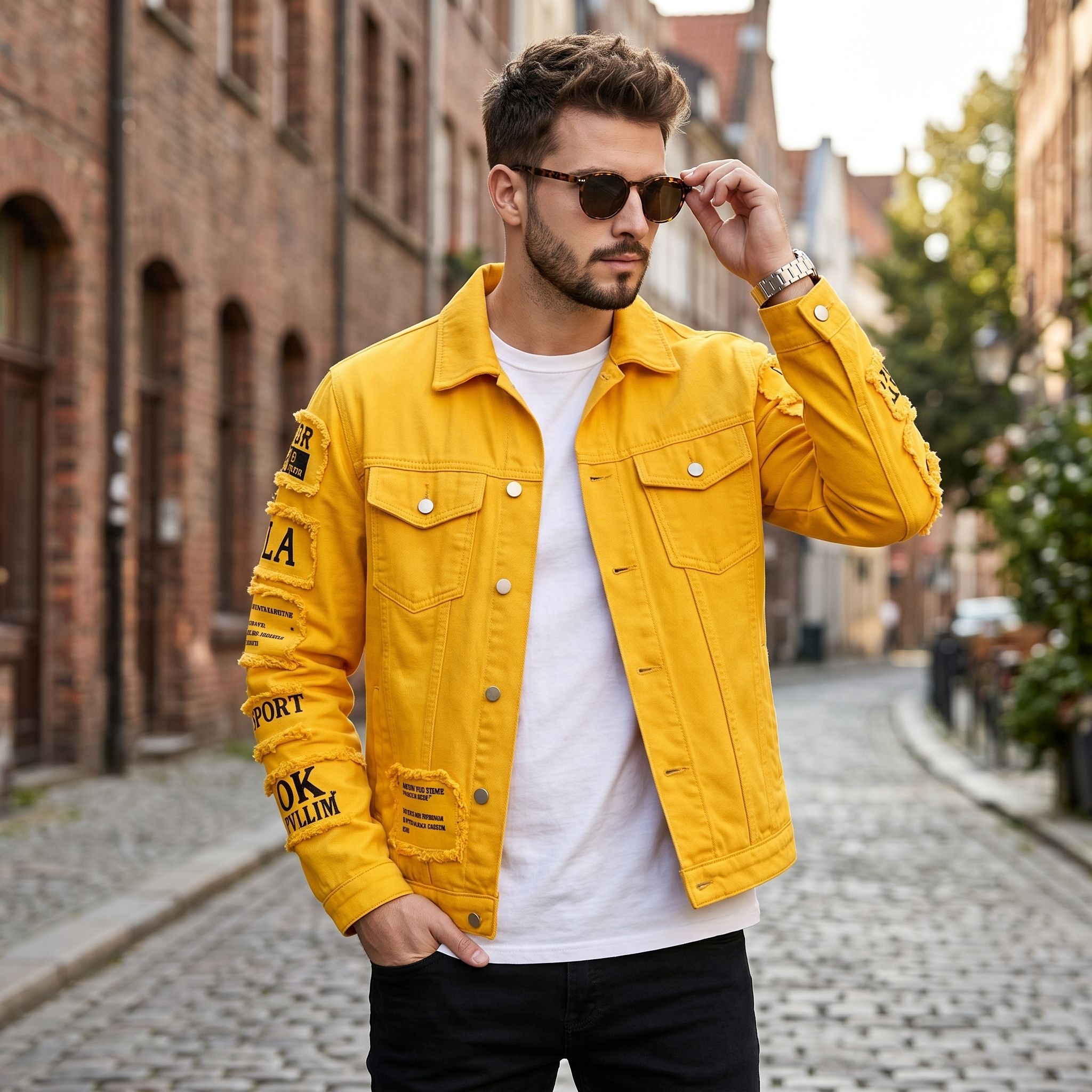 Veste en jean pour hommes, sty - Streetwear Brand Jacket avis et prix